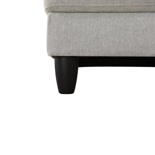 2 Piece L - Shaped Left Chaise Sectional Sofa With Ottoman, Living Room Furniture - White / Gray
