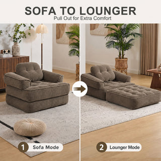 Convertible 2 In 1 Armrest Sofa For Bedroom