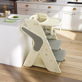 Multifunctional Growing Up Dining Chair With Adjustable Height And 5 Point Seat Belts