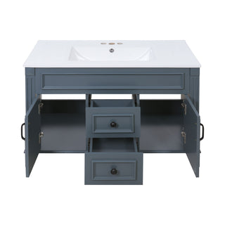 French Simple Style Wall Mounted Bathroom Cabinet With Sink