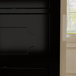 Storage Cabinet, Freestanding Curio Cabinet With Grid Doors & Drawer, Pantry Display Cabinet For Kitchen