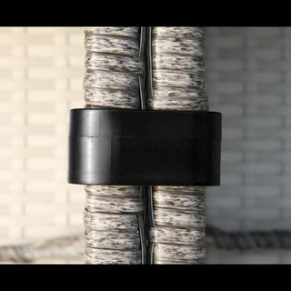 Modern Patio Wicker Loveseat With Cushions