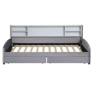 Luxurious Upholstered Platform Bed With Storage Drawers