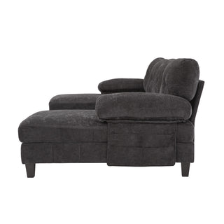 U-Shaped Sectional Sofa 103.5" Fabric Couch With Dual Chaise Lounges, Storage Pockets, Armrest Pillows