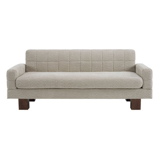 Modern Loveseat Sofa, 2 Seater With Square Arms For Living Room