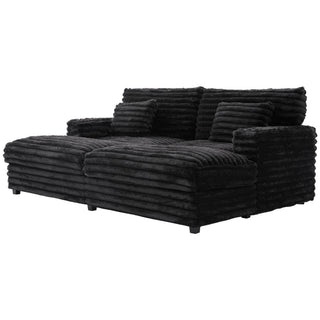 Oversized Double Chaise Lounge Sofa Bed With USB Ports And Cup Holders
