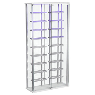Wine Storage LED Curio Cabinet - Chrome