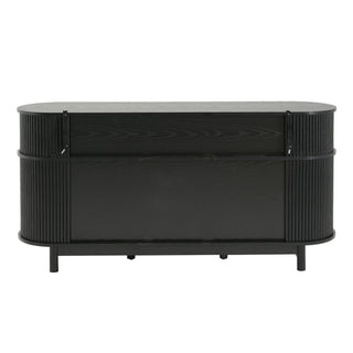 Fluted Sideboard Buffet Cabinet With Sliding Doors And Adjustable Shelves