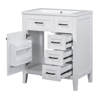 Modern Bathroom Vanity With Sink Combo, 3 Drawers, Undermount Drop-In Sink