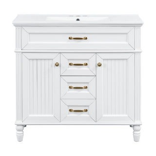 Modern Freestanding Bathroom Vanity With Sink, Cabinet, Soft-Close Drawers, Tip-Out Tray