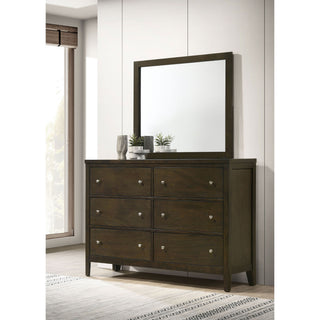 Clement - 6 Drawer Dresser With Mirror - Dark Coffee
