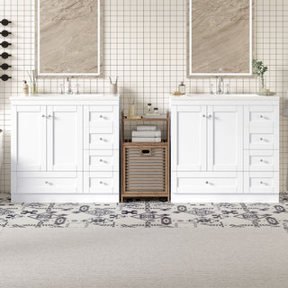 Shaker Free Standing Bathroom Vanity Cabinet & Sink, Soft Close Drawers, Soft Close Doors