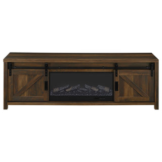 Clover - Fireplace TV Stand - Brown