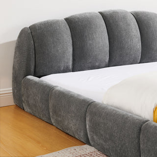 Upholstered Platform Bed Frame, Low Profile Floor Bed, No Box Spring Required