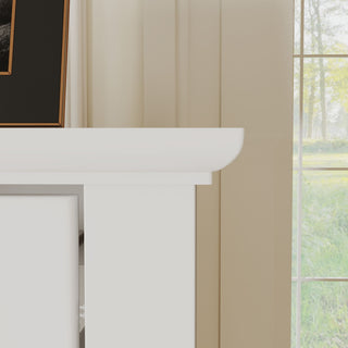 Storage Cabinet, Freestanding Curio Cabinet With Grid Doors & Drawer, Pantry Display Cabinet For Kitchen