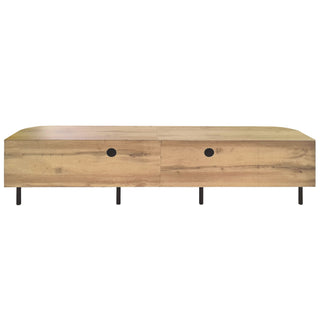 70" TV Stand With Doors, Construction For TVs Up To 80" - Natural Wood