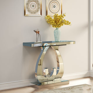 Double C - Base Rectangular Sofa Table For Living Room - Silver