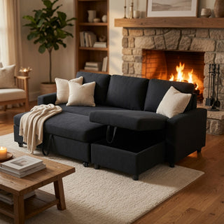 L - Shaped Convertible Sofa Bed With Storage Chaise