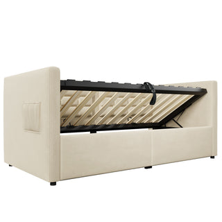 Upholstered Daybed With Hydraulic Storage And USB / Type - C Charging