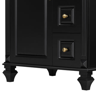 Freestanding Bathroom Vanity With Sink, 3 Drawers & Flip-Out Drawer