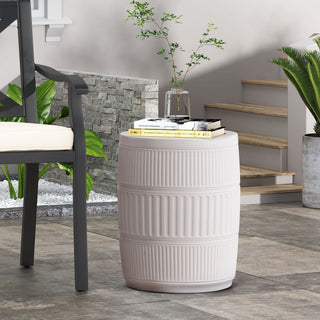 Outdoor Patio End Table - Antique White