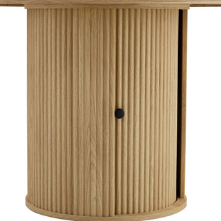 Roman Column Round Dining Table With Double Layer Storage - Wood