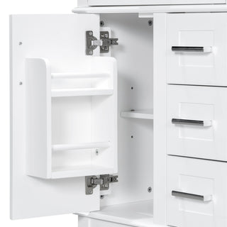 Modern Bathroom Vanity With Sink, Flip Drawer & 3 Drawers, Soft Close Hinges, Adjustable Shelf