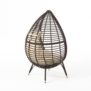 Cutter Teardrop Patio Chair With Water Resistant Cushion - Multi / Brown / Beige