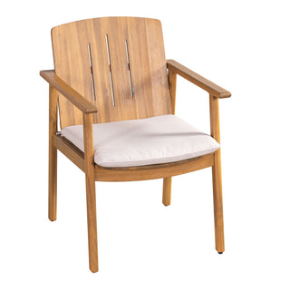 Outdoor Dining Chairs (Set of 2) - Beige / Teak