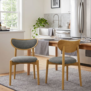 Upholstered Dining Chairs With Dual Post Back Support For Dining Room (Set of 2)
