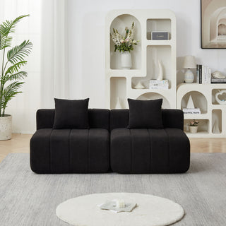 Modular Sectional Sofa With 2 Pillows, Symmetrical Design