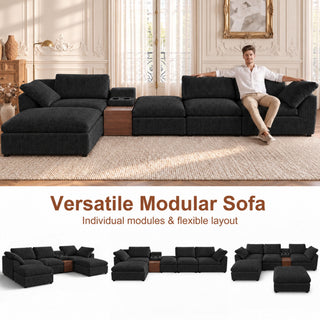 Modular Cloud Couch With Storage Console