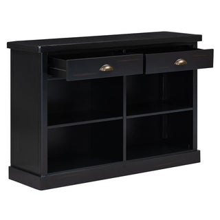 Console Table With 2 Drawers And Open Shelves