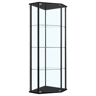 Lysander - 4 Shelf Curio Cabinet With Triangular Silhouette - Black