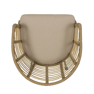 Randy - Modern Wicker Chair With Water Resistant Cushions - Brown / Beige