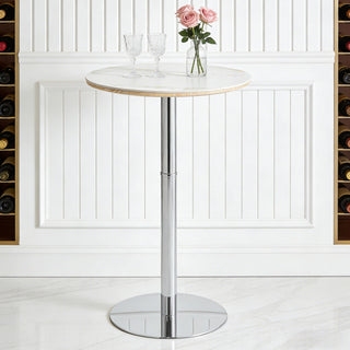 Circular Bar Table - White / Silver