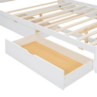 Storage Platform Bed, With 2 Big Drawers, Trundle, One Set Of Sockets & USB Ports