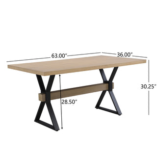 Elevated - Farmhouse Dining Table With X Shaped Legs - Light Ash