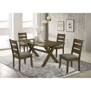 Carbon - Rectangular Dining Table With X Base Design - Brown