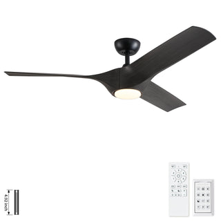 Reversible Quiet Motor Ceiling Fan Light With ABS Blades - Black / Gray