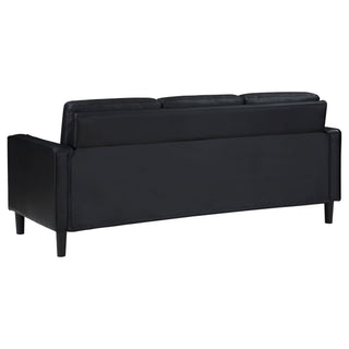Weld 3 Piece Upholstered Track Arm Sofa Set - Black