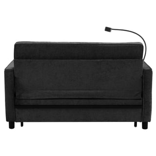 Loveseat Sofa Bed Sleeper With Reversible Backrest, Side Pockets, USB Ports, Phone Holder