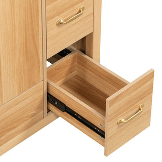 36" Bathroom Vanity, 2 Soft Close Doors, 4 Soft Close Drawers, Adjustable Shelf, Storage Cabinet - Acacia Wood