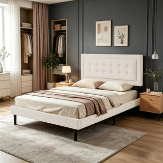 Upholstered Platform Bed With Slats
