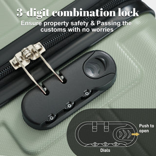 6 Piece Lightweight Hardshell Luggage Set With Double Spinner Wheels, Password Lock