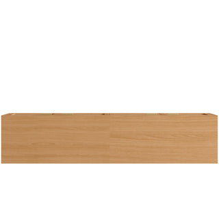 TV Stand With Storage & Cable Holes - Natural Wood