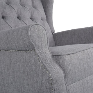 Sheila - Contemporary Fabric Tufted Wingback Rocking Chair - Gray
