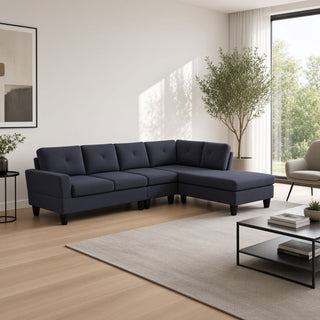 Modular L - Shaped Sectional Sofa 6 Seater 4 Piece Couch With Chaise