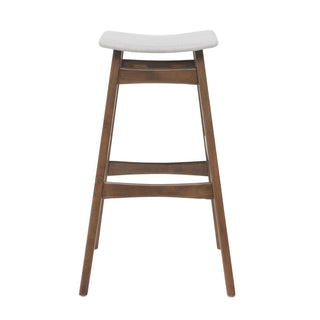 Mid Century Modern Bar Stool Set With Upholstered Seating