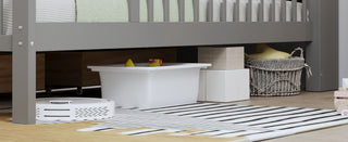 Bed With Headboard Storage Rack, 2 Under Bed Drawers, 3 Side Guardrails For Safety